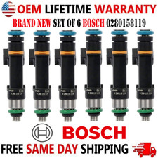 New BOSCH x6 Fuel Injectors for 2007-2010 Jeep Wrangler 3.8L V6 #0280158119 picture