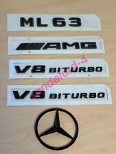 Gloss Black ML63 AMG V8 BITURBO Badge Emblem for M Class ML63 W166 2012-2014 picture