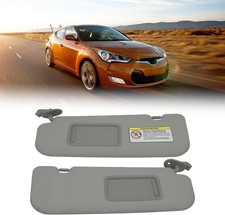 Gray Pair Driver & Passenger Side Sun Visor Set For Hyundai Veloster 2012-2015 picture