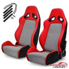 Universal PVC Leather Reclinable Red Racing Seats picture