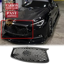 For Infiniti Q60 V37 2017-2022 Carbon Fiber Front Bumper Mesh Replacement Grill picture