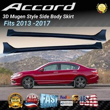For  2013-2017 Honda Accord 3D Mugen MOD Style Matte Black Side Skirts Body Kit  picture