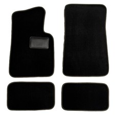 1977 - 1983 BMW E21 Black Floor Mats with Charcoal Color Edging + Driver Pad picture