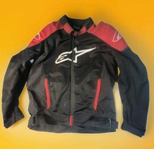 Alpinestars Motorcycle Jacket Size Large Black Red Textile Full Zip Riding picture