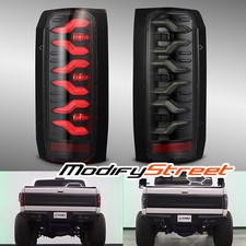 Fit 1987-1996 Ford F150 F250 F350/Bronco LUXX-Series LED Tail Lights Alpha-Black picture