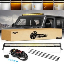 Auxbeam 42inch LED Straight Light Bar 6 Modes Amber White Strobe Lamp 240W Combo picture