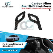 2pcs Dry Carbon Fiber Gear Shift Knob Cover Trim Fit For Hyundai Elantra N 2022+ picture