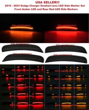 SMOKED LENS LED SIDE MARKER LAMPS w/ STARTUP ANIMATION for 2015-24 DODGE CHARGER picture