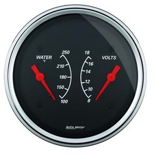 AutoMeter 1430 Designer Black Air-Core Dual Gauge, 3-3/8 Inch picture