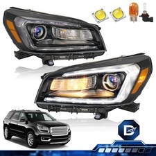 For 2013-2016 GMC Acadia Halogen Headlights w/ LED DRL Projector Pair w/Bulbs picture