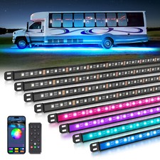 MICTUNING 8PCS RGBW Underglow LED Strip Kit Under Car Light Bar Neon Lamp For RV picture