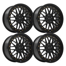 (Set-4) Vors VR8 17x8 4x114.3 Gloss Black 35mm Wheels Rims 17 Inch picture