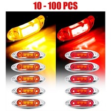 10-100X LED Red&Amber Signal Stop Side Marker Light For Trailer Truck Waterproof picture