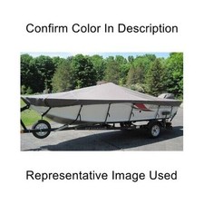 Carver 71218S-11 Styled-To-Fit Travel Boat Cover 7.6 oz. Sun-DURA Mist Gray NEW picture