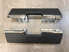 PAIR 1965-1967 Impala Caprice Front Door Arm Rest Pad Base Assembly Black Chrome picture