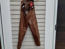 Genuine Indian Motorcycle  Leather Chaps Mens Large excellent picture