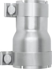 2.25 to 2.5 inch Exhaust Adapter with Clamp Stainless Steel, 2.25