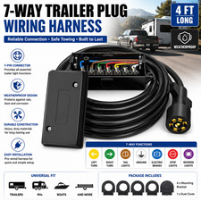 7-Way Trailer Plug 7 Pin Trailer Weatherproof Trailer Wiring Harness Connector picture