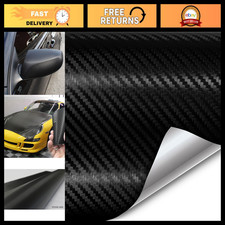 Black Carbon Fiber Car Wrap Vinyl Roll - Air Release Technology (6ft x 5ft) picture