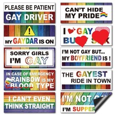 Frienda 10 Pcs Bumper Decals Funny LGBT Stickers Magnetic, Stylish Style picture