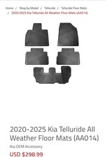 2020-2025 Kia Telluride All Weather Floor Mats (AA014) picture