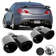 Pair Carbon Fiber Dual Exhaust Tip Pipe 2.5