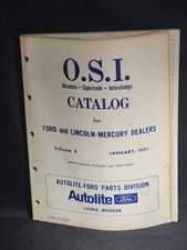 1971 Ford Lincoln Mercury O.S.I. Catalog Volume 4 Autolite Ford Parts... picture