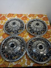 1980  1981 1982 1983 1984 Subaru DL wire spoke hubcap 13 Set Of 4 Patina picture