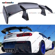 WheelX 59'' Trunk Rear Spoiler GT Wing For Chevy Camaro LT ZL1 Carbon Fiber Look picture