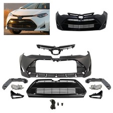 Fits 2017-2019 Toyota Corolla LE XLE Front Bumper Cover Grille Fog Light Set picture