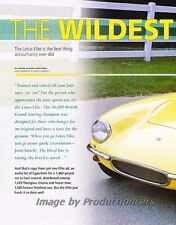 1962 Lotus Elite Super 95 GT Original Car Review Report Print Article J837 picture