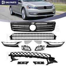 For 12-15 VW Volkswagen Passat Front Bumper Grille Kit w/Fog Light/Chrome Trim picture