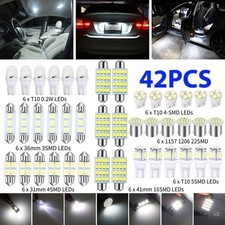42PCS Car Interior White Combo LED Map Dome Door Trunk License Plate Light Bulbs picture