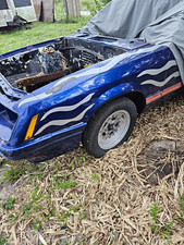 86 Notch Back Mustang 10 Point Roll Cage Fiberglass Hood And Trunk Anti Roll Bar picture