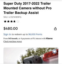 2017-2022 Ford Super Duty Trailer Mounted Camera W/O Pro Trailer Back Up Assist picture