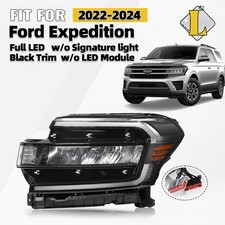 For 2022 2023 2024 Ford Expedition Full LED Headlight w/o LED DRL Black Driver picture