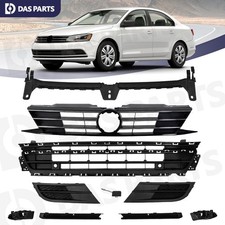10PC For 2015-2018 Jetta Upper Lower Grille Fog Light Cover  Bumper Trim Bracket picture