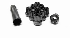 20x BLACK OPEN END SPLINE DRIVE M14x1.5 LUG NUTS /KEY 14x1.5 14x1.50 TRUCKS SUV picture
