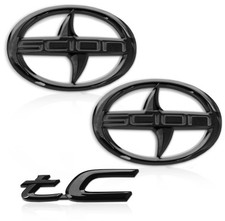 3Pcs BRAND NEW SCION TC Front Rear Gloss Black Badge Emblem 2011-2016 tC F/R GBB picture