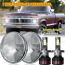 For 69-78 Ford F100 F150 F250 Pair 7inch Round LED Headlights Halo High Low Beam picture