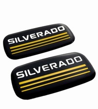 2X Fits 99-07 Silverado Side Roof Pillar Cab Emblem Badge Nameplate Yellow picture