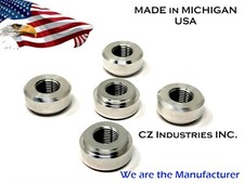 1/8 NPT QTY:5 ALUMINUM FEMALE WELD ON / WELD IN FLANGE FITTING BUNG,LOW PROFILE picture