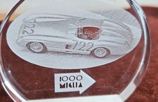 VINTAGE AUTOMOBILE CAR GLAS PAPERWEIGHT # MERCEDES BENZ 300 SLR MILLE MIGLIA picture