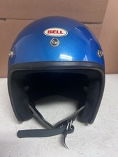 Vintage Bell R-T Motorcycle Helmet Blue 7 3/8 59cm USA DOT Snell Open Face picture