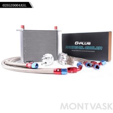 30 Row 10AN Universal Aluminum Engine Oil Cooler + Filter Relocation Kit New picture