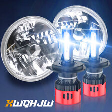 1 Pair Round 7 inch LED Headlights Hi/Lo Beam Halo DRL For Hummer H1 H2 picture