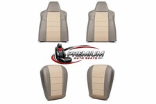 02 2003 2004 Ford Excursion Eddie Bauer LEATHER Front New Seat Covers 2Tone Tan picture