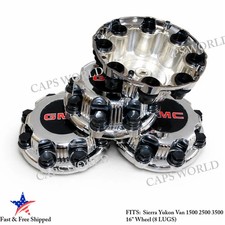 4PC  Wheel Center Caps FOR GMC 8 LUGS Sierra Yukon Van 1500 2500 3500 NEW Chrome picture