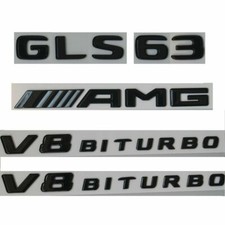 Gloss Black Letters GLS63 AMG V8 BITURBO Badges Emblems for Mercedes Benz W166 picture