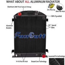 3  Rows Aluminum Radiator fit 1930 1931 1932 FORD MODEL A CHEVY V8 ENGINE Black picture